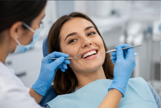 Patient receiving dental care at SmileCare